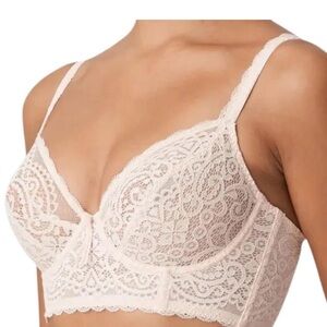 Prima Donna Twist | I Do Deep Plunge Long Line Bra in Silky Tan (pink) Size 36 G